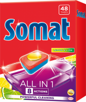 Таблетки для посудомоечной машины SOMAT All in 1 Лимон и Лайм, 48шт