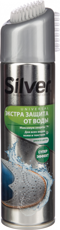Спрей для всех видов кожи и текстиля SILVER Universal Экстра 3ащита от воды, 250мл