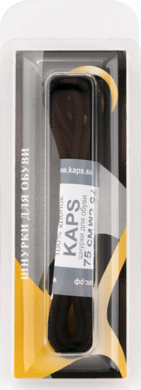 Шнурки круглые KAPS вощеные, средние черные, 75см Шнурки круглые KAPS вощеные, средние черные, 75см