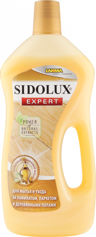 Средство для мытья для ламината и деревянных поверхностей SIDOLUX Expert с аргановым маслом, 750мл