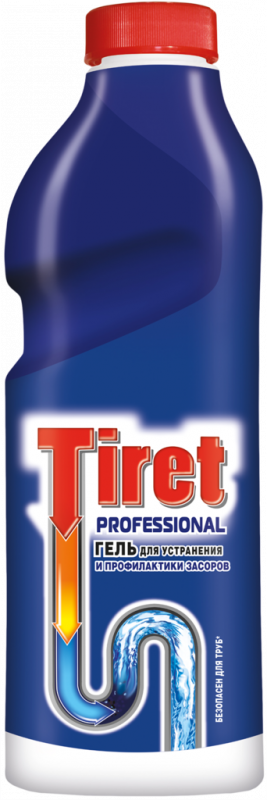 Гель для удаления засоров в канализационных трубах TIRET Professional, 1л Гель для удаления засоров в канализационных трубах TIRET Professional, 1л