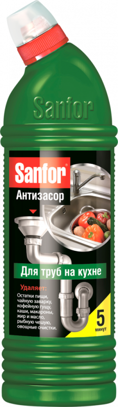 Средство для прочистки труб на кухне SANFOR, 1кг Средство для прочистки труб на кухне SANFOR, 1кг