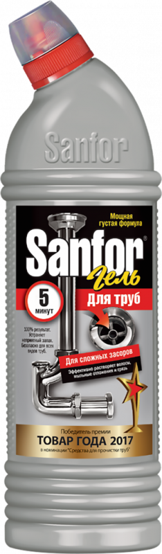 Средство для удаления сильных засоров в трубах SANFOR 5 минут, 1кг Средство для удаления сильных засоров в трубах SANFOR 5 минут, 1кг
