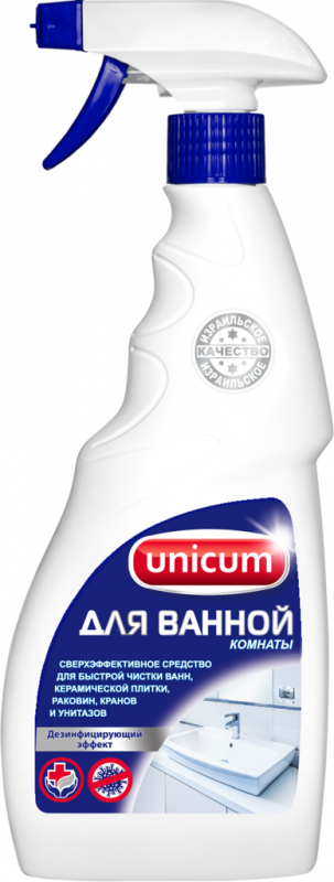 Средство для чистки ванной комнаты UNICUM, 500мл Средство для чистки ванной комнаты UNICUM, 500мл