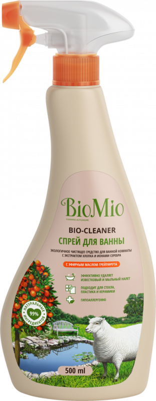 Средство для чистки ванной комнаты BIOMIO Bio-Bathroom Cleaner Грейпфрут, 500мл Средство для чистки ванной комнаты BIOMIO Bio-Bathroom Cleaner Грейпфрут, 500мл