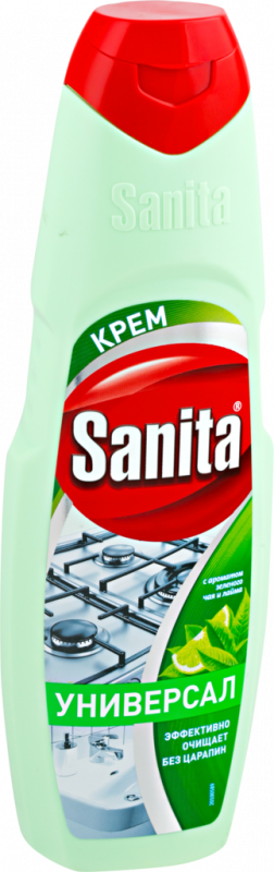 Средство для очистки SANITA Зеленый чай и лайм универсальный крем Средство для очистки SANITA Зеленый чай и лайм универсальный крем