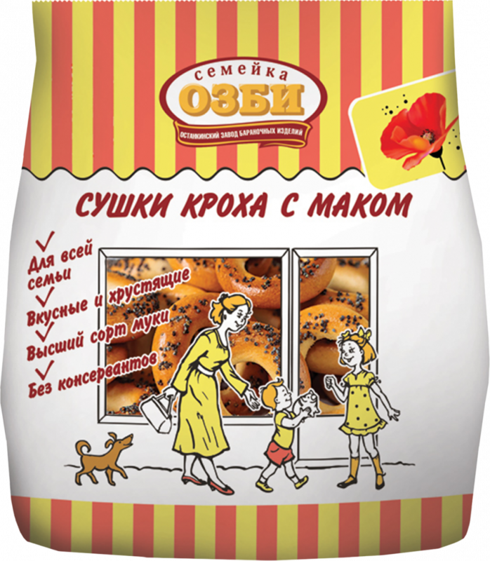 Сушки СЕМЕЙКА ОЗБИ Кроха с маком, 200г Сушки СЕМЕЙКА ОЗБИ Кроха с маком, 200г