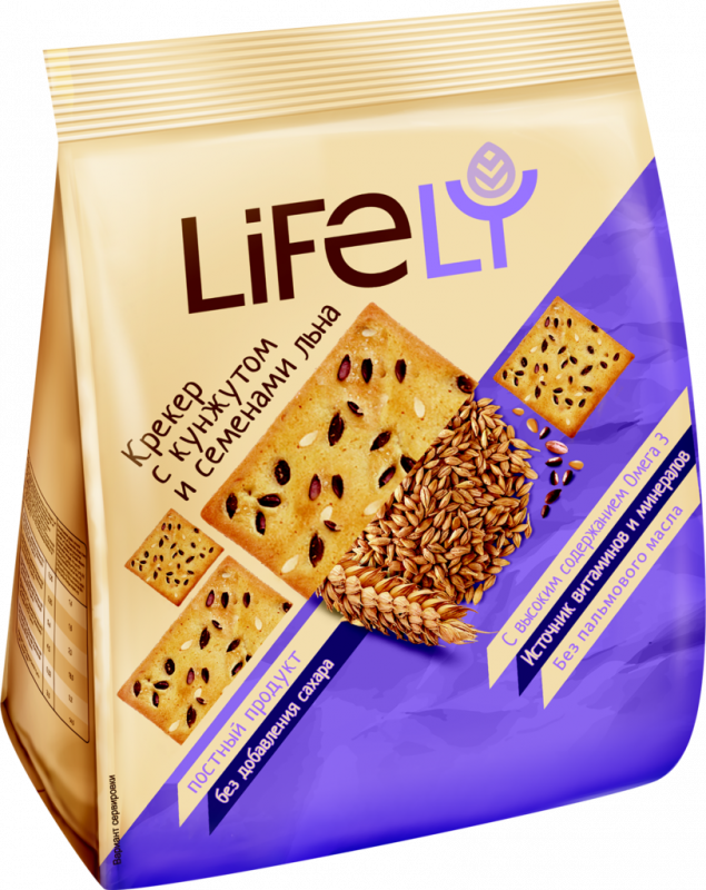 Крекер LIFELY с семенами льна и кунжутом, 180г Крекер LIFELY с семенами льна и кунжутом, 180г