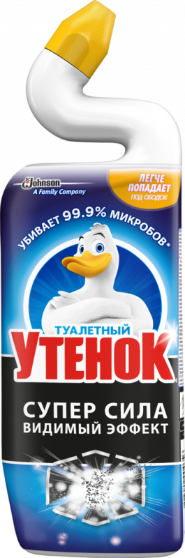 Средство для чистки унитаза ТУАЛЕТНЫЙ УТЕНОК Супер сила Видимый Эффект, 500мл Средство для чистки унитаза ТУАЛЕТНЫЙ УТЕНОК Супер сила Видимый Эффект, 500мл