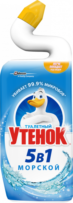 Средство для чистки унитаза ТУАЛЕТНЫЙ УТЕНОК 5в1 Морской, 500мл