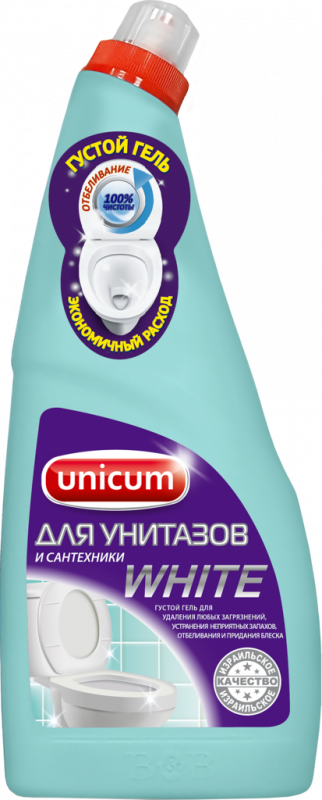 Гель для чистки унитазов UNICUM с гипохлоритом, 750мл Гель для чистки унитазов UNICUM с гипохлоритом, 750мл