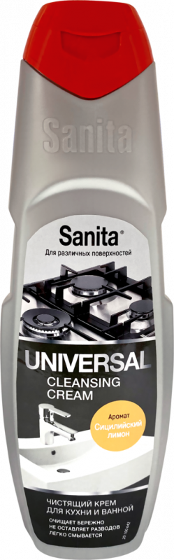 Крем для чистки кухни и ванной SANITA Universal, 600мл