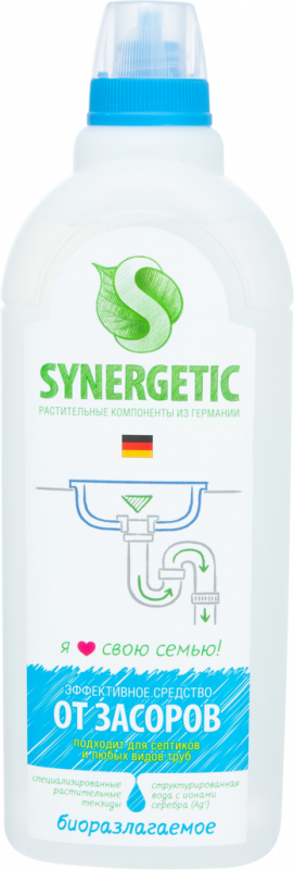 Средство для чистки труб SYNERGETIC, 1л Средство для чистки труб SYNERGETIC, 1л