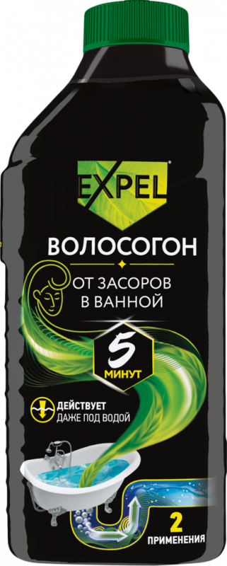 Гель EXPEL Волосогон д/устр. засоров от волос в трубах Гель EXPEL Волосогон д/устр. засоров от волос в трубах