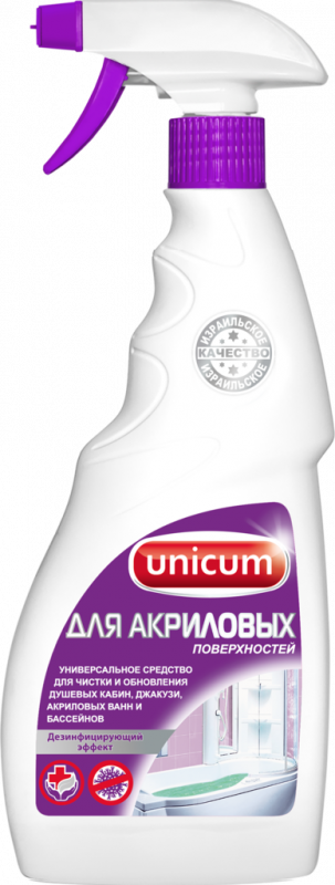 Средство для чистки акриловых поверхностей UNICUM, 500мл Средство для чистки акриловых поверхностей UNICUM, 500мл