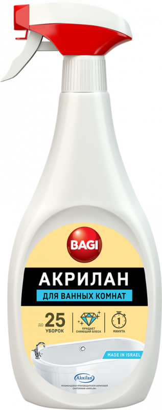Средство для чистки ванной комнаты BAGI Акрилан, 400мл Средство для чистки ванной комнаты BAGI Акрилан, 400мл