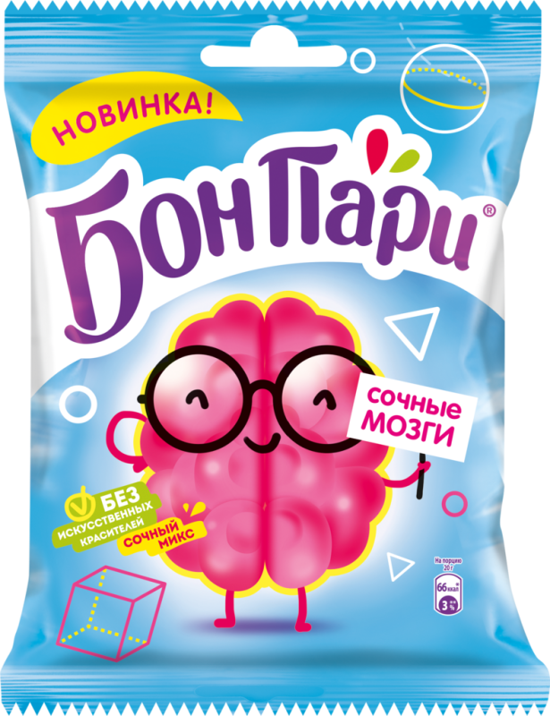 Мармелад жевательный БОН ПАРИ Сочные мозги, 100г Мармелад жевательный БОН ПАРИ Сочные мозги, 100г