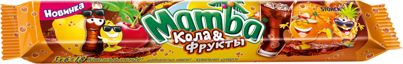 Конфета жевательная MAMBA Кола и фрукты, 79,5г Конфета жевательная MAMBA Кола и фрукты, 79,5г