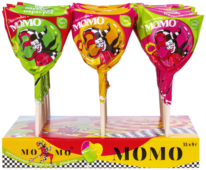 Карамель леденцовая MOMO фигурная на палочке, 9г Карамель леденцовая MOMO фигурная на палочке, 9г