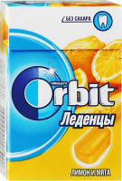 Леденцы ORBIT Лимон и Мята с ароматом лимона и мяты, без сахара, 35г