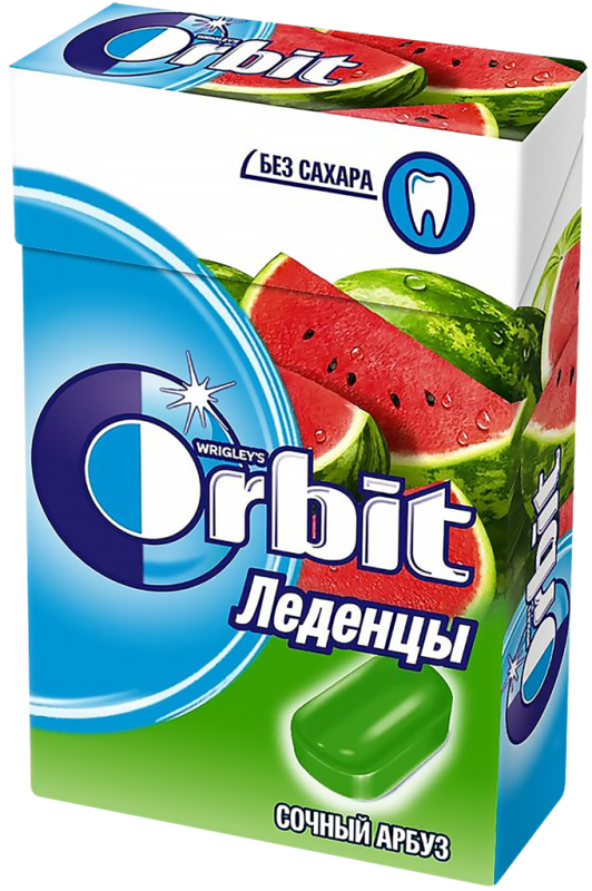 Леденцы ORBIT Сочный Арбуз, без сахара, с ароматом арбуза, 35г Леденцы ORBIT Сочный Арбуз, без сахара, с ароматом арбуза, 35г