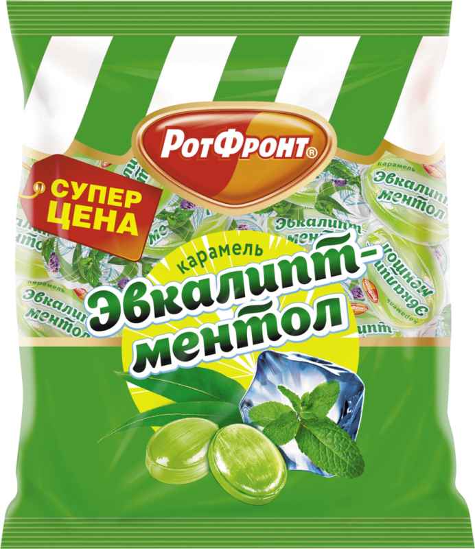 Карамель РОТ ФРОНТ Эвкалипт-ментол, 250г Карамель РОТ ФРОНТ Эвкалипт-ментол, 250г