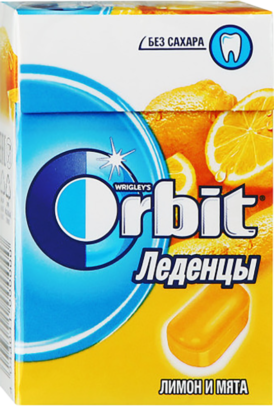 Леденцы ORBIT Лимон и Мята с ароматом лимона и мяты, без сахара, 35г Леденцы ORBIT Лимон и Мята с ароматом лимона и мяты, без сахара, 35г
