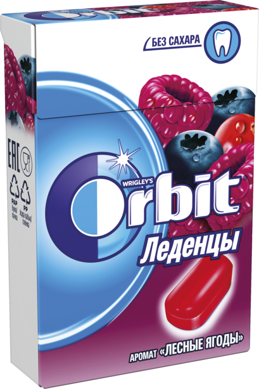 Леденцы ORBIT Лесные Ягоды с ароматом ягод и фруктов, 35г Леденцы ORBIT Лесные Ягоды с ароматом ягод и фруктов, 35г