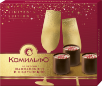 Конфеты КОМИЛЬФО С клубникой и с двухслойной начинкой со вкусами шампанского