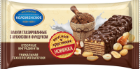 Вафли КОЛОМЕНСКОЕ с арахисом и фундуком глазированные, 160г