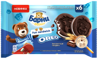 Пирожное бисквитное МЕДВЕЖОНОК БАРНИ Fun sandwich с кусочками шоколада и печенья Oreo, 180г