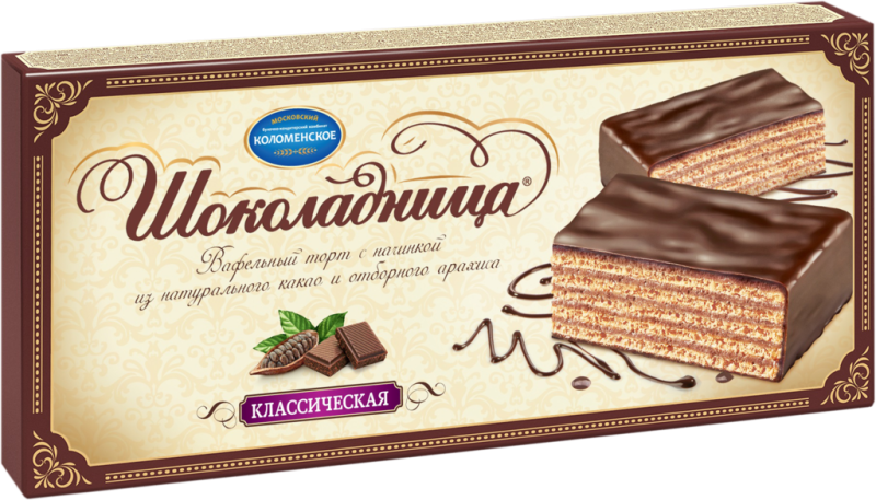 Торт ШОКОЛАДНИЦА Классический вафельный в глазури, 240г Торт ШОКОЛАДНИЦА Классический вафельный в глазури, 240г