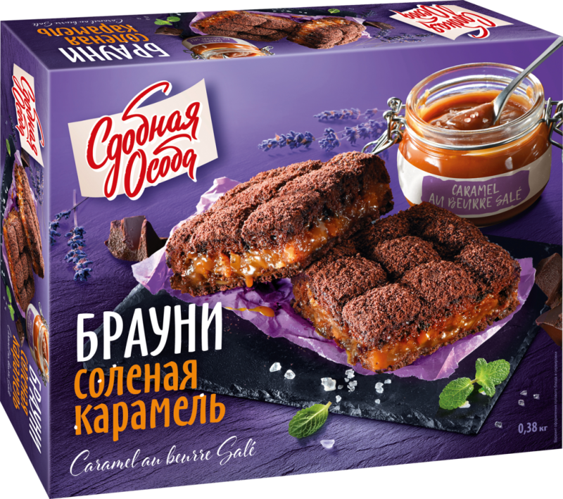 Пирог СДОБНАЯ ОСОБА Брауни Соленая карамель, 380г Пирог СДОБНАЯ ОСОБА Брауни Соленая карамель, 380г