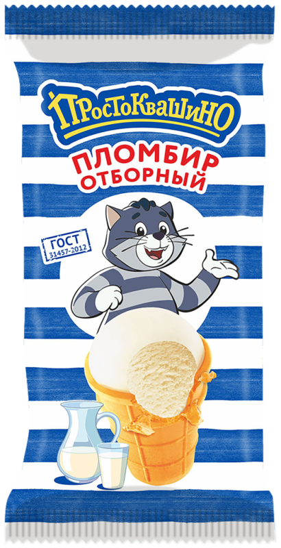 Мороженое ПРОСТОКВАШИНО Пломбир ванильный 15%, без змж, вафельный стаканчик, 90г Мороженое ПРОСТОКВАШИНО Пломбир ванильный 15%, без змж, вафельный стаканчик, 90г