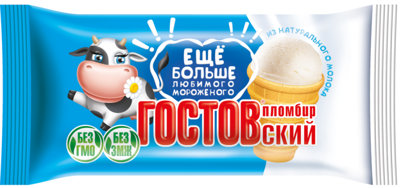 Мороженое ГОСТОВСКИЙ Пломбир ванильный, без змж, вафельный стаканчик, 90г Мороженое ГОСТОВСКИЙ Пломбир ванильный, без змж, вафельный стаканчик, 90г