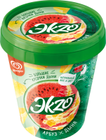Мороженое EKZO Арбуз, дыня молочное, без змж, ведро, 520г