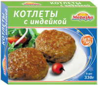 Котлеты МОРОЗКО с индейкой рубленые, 330г