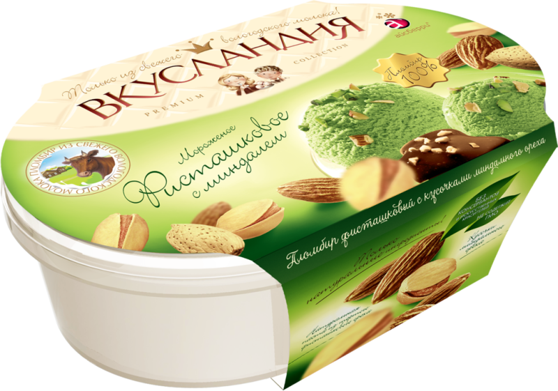Мороженое АЙСБЕРРИ Вкусландия Фисташковое с миндалем 12%, без змж, контейнер, 450г Мороженое АЙСБЕРРИ Вкусландия Фисташковое с миндалем 12%, без змж, контейнер, 450г