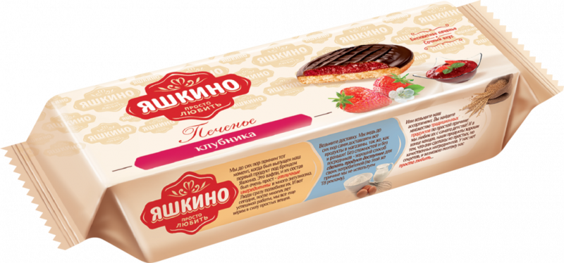 Печенье ЯШКИНО Клубника сдобное, 137г