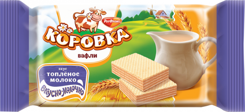 Вафли РОТ ФРОНТ Коровка вкус топленое молоко, 150г Вафли РОТ ФРОНТ Коровка вкус топленое молоко, 150г