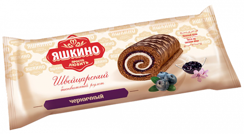 Рулет бисквитный ЯШКИНО Черничный, 200г Рулет бисквитный ЯШКИНО Черничный, 200г