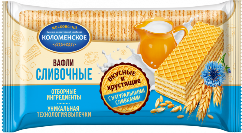 Вафли КОЛОМЕНСКОЕ Сливочные, 220г Вафли КОЛОМЕНСКОЕ Сливочные, 220г