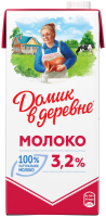 Молоко ультрапастеризованное ДОМИК В ДЕРЕВНЕ 3,2%, без змж, 950г