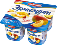 Продукт йогуртный EHRMANN Эрмигурт с персиком и манго 3,2%, без змж, 100г