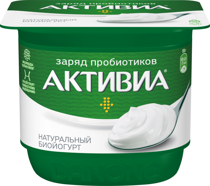 Биойогурт АКТИВИА Натуральный 3,5%, без змж, 150г