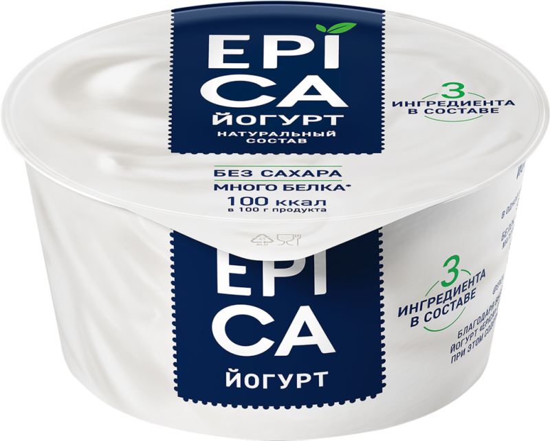 Йогурт EPICA Натуральный 6%, без змж, 130г Йогурт EPICA Натуральный 6%, без змж, 130г