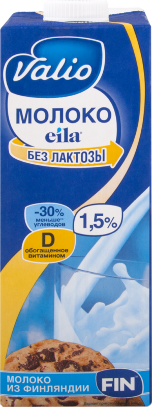 Молоко ультрапастеризованное VALIO UHT безлактозное 1,5%, без змж, 1000мл Молоко ультрапастеризованное VALIO UHT безлактозное 1,5%, без змж, 1000мл