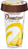 Коктейль йогуртный ДАНИССИМО Shake It Easy с ананасом, вербеной и дыней 2,7%, без змж, 190г