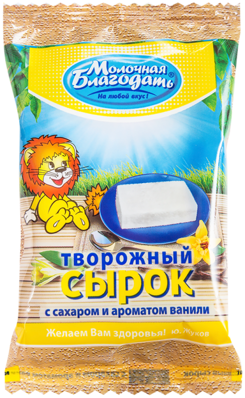 Сырок творожный МОЛОЧНАЯ БЛАГОДАТЬ с сахаром и ароматом ванили 8%, без змж, 100г