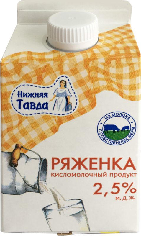 Ряженка НИЖНЯЯ ТАВДА 2,5%, без змж, 450г Ряженка НИЖНЯЯ ТАВДА 2,5%, без змж, 450г